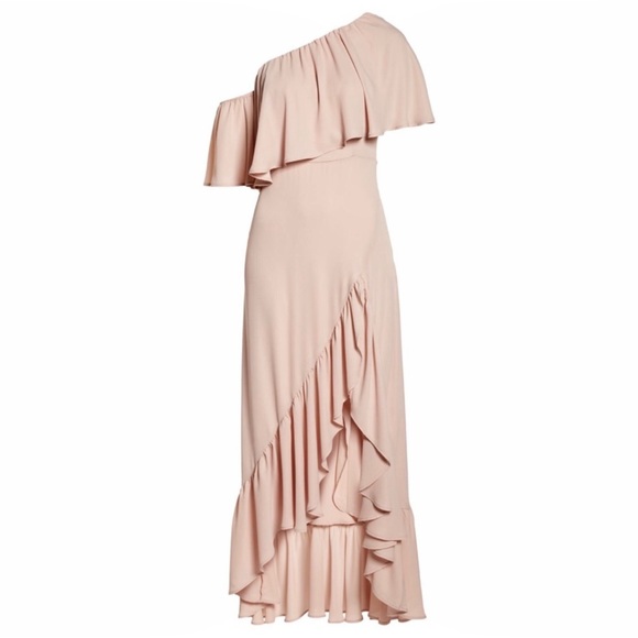 SHOW ME YOUR MUMU PINK ONE-SHOULDER RUFFLE MAXI DRESS - Picture 13 of 13